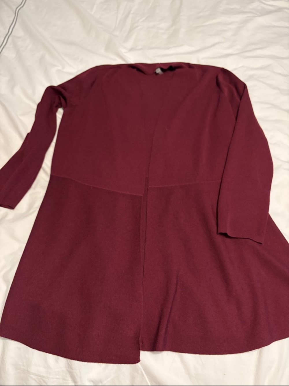 Anne Klein Open Cardigan, Knit Long Sleeve in Wine